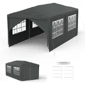 Merkloos Wasserdichter Gartenpavillon mit 6 Seitenwänden, 3 x 6 Meter