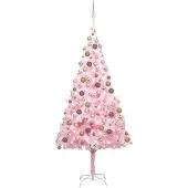 Syfax Künstlicher Weihnachtsbaum mit Beleuchtung & Kugeln Rosa 240cm