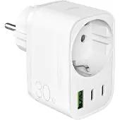 Puro Wandladegerät mit Schuko-Steckdose, 2 USB-C- und 1 USB-A-Anschluss