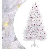 Syfax Künstlicher klappbarer Weihnachtsbaum Weiß 300 cm PVC und Stahl