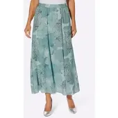 Sieh an! Schlupfrock SIEH AN "Schlupfrock Schlupfrock blickdicht gefüttert", Damen, Gr. 56, grün (kalkmint, jade, bedruckt), Georgette, , Elegant, Röcke Schlupfrock