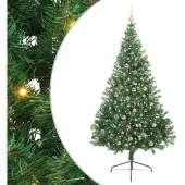 vidaXL Künstlicher vorbeleuchteter Weihnachtsbaum Grün 180 cm PVC