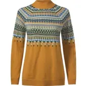 Sieh an! Longpullover SIEH AN "Norwegerpullover Norwegerpullover mit Raglan-Ärmeln", Damen, Gr. 52, ocker, lindgrün, gemustert, Strick, , Sportlich, Rundhals, Pullover Longpullover