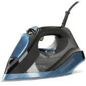 Black & Decker BXIR2801E, Trocken- & Dampfbügeleisen, Keramik-Bügelsohle, 180 g/min, Schwarz, Blau, 45 g/min, 0,3 l