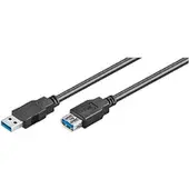 Ewent EC1009, 3 m, USB A, USB A, USB 3.2 Gen 1 (3.1 Gen 1), Stecker/Buchse, Schwarz