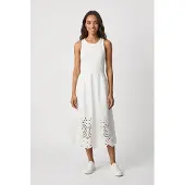Pepe Jeans für Damen. PL9537807 Naomi-Kleid weiß (XS), Lässig, Baumwolle, Ärmellos / Hosenträger