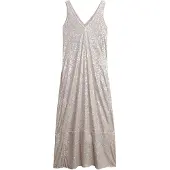 Superdry Maxi Sequin V Neck ärmelloses Langes Kleid