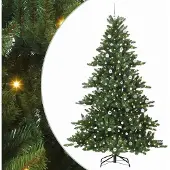 vidaXL Künstlicher Klappbarer Weihnachtsbaum mit 300 LEDs 240 cm PVC 3397697