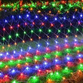 Dripio LED-Lichtnetz 96 LEDs, 8 Modi, 1,5x1,5 m, batteriebetrieben, mehrfarbig