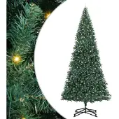 vidaXL Künstlicher vorbeleuchteter Weihnachtsbaum mit Kugelset Grün