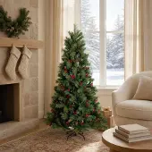 Syfax Künstlicher klappbarer Weihnachtsbaum 120 cm PVC und Metall