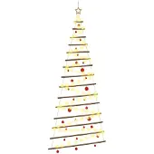 Syfax Hängender Weihnachtsbaum mit Kugeln 210 cm 130 LEDs Warmes Weiß
