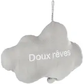 Atmosphera Hängedeko WOLKE für Kinder, Spielzeug mit Musik, 30 cm, grau