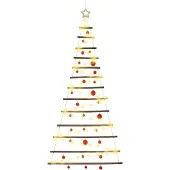 Syfax Hängender Weihnachtsbaum mit Kugeln 180 cm 100 LEDs Warmes Weiß