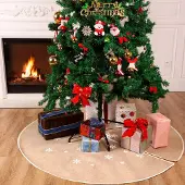 Merkloos Weihnachtsbaumdecke mit Schneeflockenmuster, 120 cm