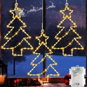 Dripio 3er-Pack Weihnachtsstern-Lichter mit Timer, 60 LEDs, warmweiß