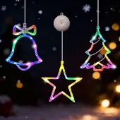 Dripio LED-Weihnachtsbeleuchtung für Fenster, 3er-Set, mit Saugnapf