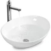Merkloos Ovale Keramische Handwaschbecken für Arbeitsplatten