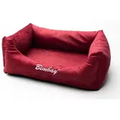 Bimbay Zamsz-Hundesofa Elegantes Design 100x80 cm Bordeauxrot