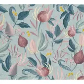 A.S. Création Vliestapete "Still Bloom – Florale Vliestapete", bunt (blau 1), B:0,53m H:0,02m L:10,05m, Vlies, COSMOLIVING BY COSMOPOLITAN, Tapeten, Vliestapete, Moderner Blütentraum mit sanfter Eleganz