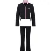 Witt Jogginganzug "Freizeitanzug Freizeitanzug mit Kontrast-Details", Damen, Gr. 40/42, schwarz (schwarz, orchidee), Basic, Sportanzüge Jogginganzug