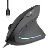 Perixx PERIMICE-513 C Vertikale Ergonomie-Maus USB-C schwarz Rechtshänder