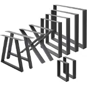 Merkloos Set mit 2 dunkelgrauen Tischbeinen im Industriedesign