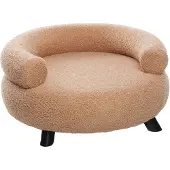 Flamingo hundebett - katzenbett - Sofa - Dudo - rund - beige - 62 x 62 x 28 cm -