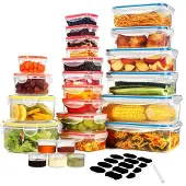 YASHE Luftdichte Plastikbehälter 50-teilig, BPA-frei, für Küche