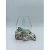 Ancient Wisdom Geschmolzenes Glas auf gebleichter Holzoberfläche – Kleine Schale