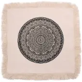 Ancient Wisdom Kissen mit traditionellem Mandala-Muster - 60x60 cm - schwarz