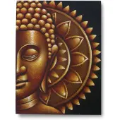 Ancient Wisdom Mandala, Darstellung des goldenen Buddha, 60x80 cm