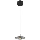 TRIO LED-Hängelampe Sirena, schwarz/rauchgrau, Ø 20 cm, Glas, CCT