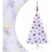 vidaXL Künstlicher Weihnachtsbaum Weiß 120 cm PVC und Stahl