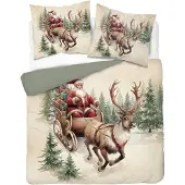 Detexpol Bettwäsche, Baumwollbettwäsche, weihnachtlich 160x200 6126a der Weihnachtsmann