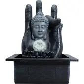 Ancient Wisdom Tischbrunnen mit Buddha-Motiv (Hand und Kopf), 20x25x35 cm
