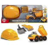 Simba Spielfahrzeug Go Real Volvo Tough Hauler Playset Kipper, Helm, Schaufel 203729014