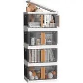 OEM Stapelbare Aufbewahrungsboxen mit Deckel, 4x72 l, faltbar, mit Rollen