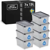 OEM Aufbewahrungsbox 13 L, 7er-Set, stapelbar, wasserdicht, 40x30x20 cm