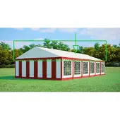 Ambitent Ersatzdach für Partyzelt 6x12 m – PVC 500 g/m², Seitenhöhe 2 m, ohne Gestell - Rot-Weiß