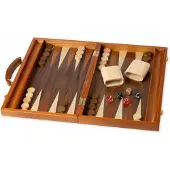 OEM Backgammon Signature Holz, Strategiespiel, 2 Spieler, Naturholz, 27x39 cm