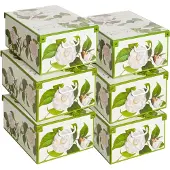 OEM 6 Aufbewahrungsboxen mit Deckel, Karton, 39x50x24 cm, Punkte-Design