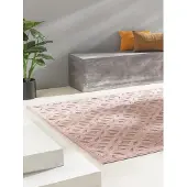 OEM Teppich Hygge, 200x290 cm, Polypropylen, geometrisch, rosa, für Innen & Außen