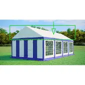 Ambitent Ersatzdach für Partyzelt 4x8 m – PVC 500 g/m², Seitenhöhe 2 m, ohne Gestell - Blau-Weiß