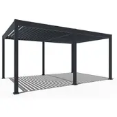 Weide E-Deluxe elektrische Pergola Voll-Aluminium 3,6x5,3m mit Lamellendach anthrazit