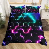 Merkloos Bettwäsche-Set mit geometrischem Muster, geeignet für Einzelbetten
