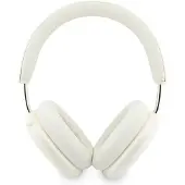 GUESS Metallischer Effekt Metall Schriftzug Logo Bluetooth ENC Over-Ear Kopfhörer Beige