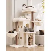 Merkloos Kratzbaum Katzen Kratzsäule Kletterbaum - Beige - HCT075MJ - Für Hauskatzen