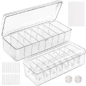 Merkloos Kabelbox – 8 verstellbare Fächer – Transparent – 2 Stück