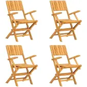 Syfax Klappstühle, 4 Stück, 55 x 61 x 90 cm, Massivholz Teak